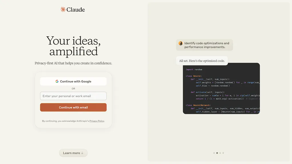 Claude AI screenshot