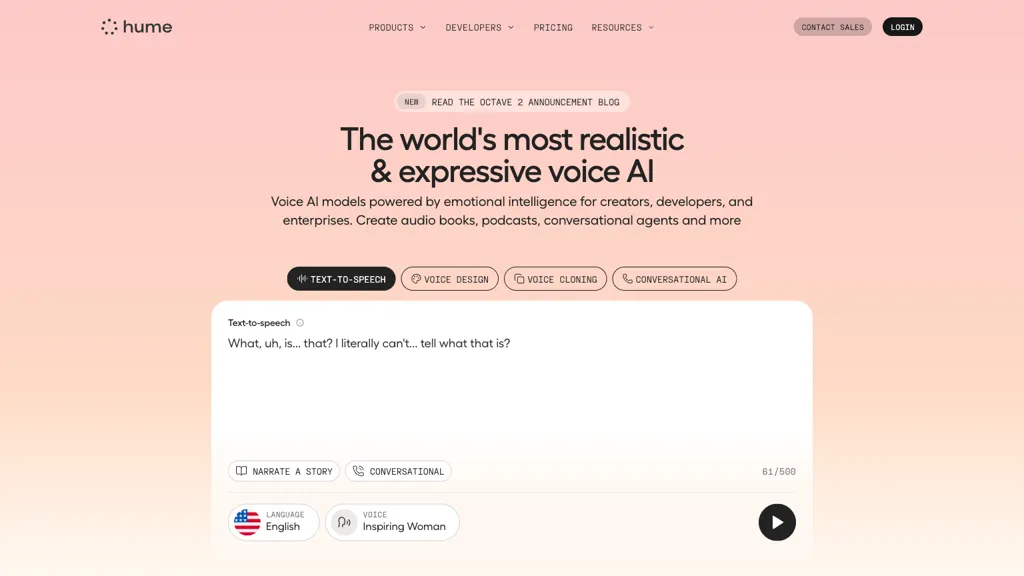 Hume AI screenshot