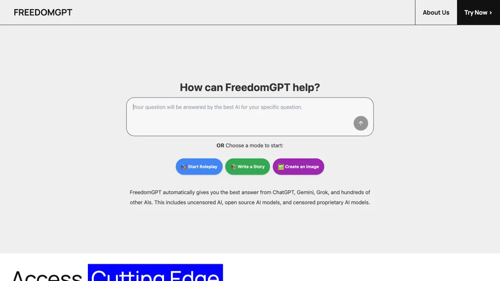 FreedomGPT screenshot