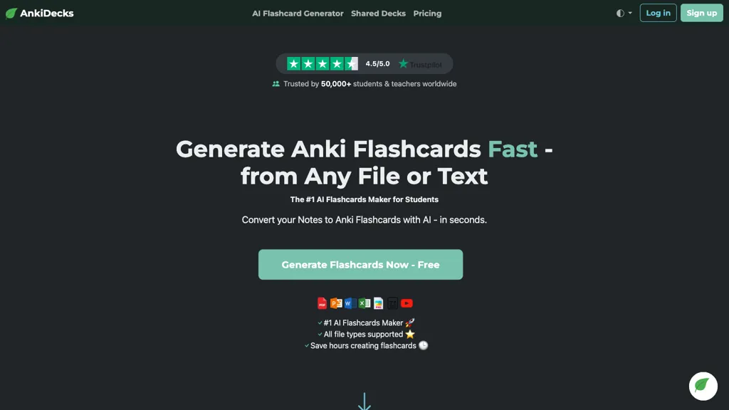 anki-decks.com screenshot