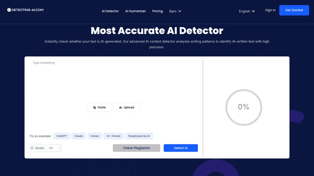 Detecting-AI.com screenshot