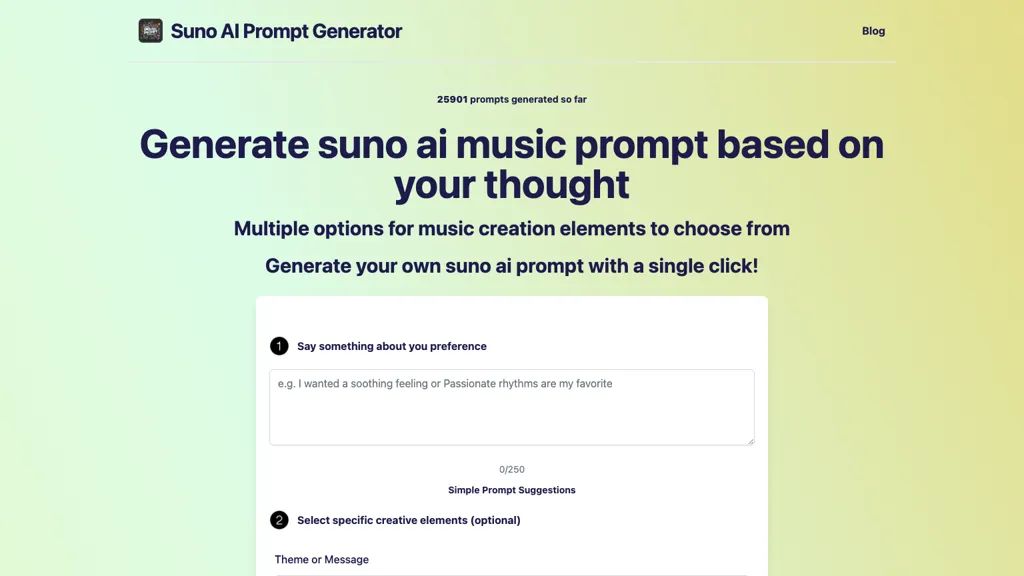 Music Prompt Generator screenshot