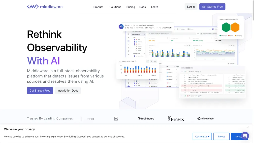 Middleware screenshot