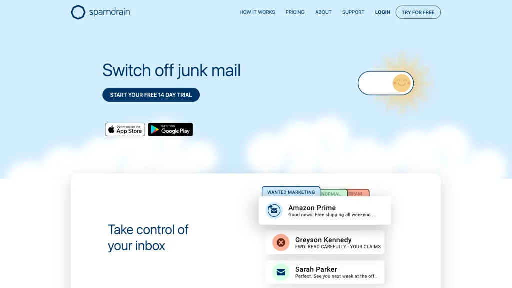 Spamdrain antispam screenshot