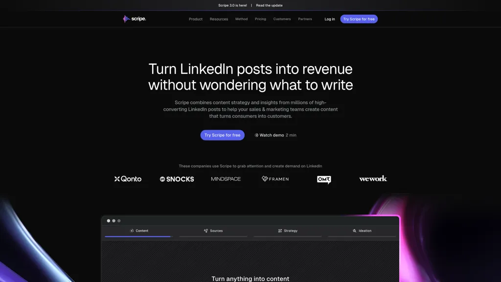 Scripe.io screenshot
