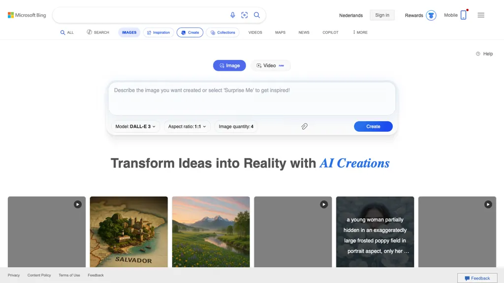 Bing Image Creator screenshot