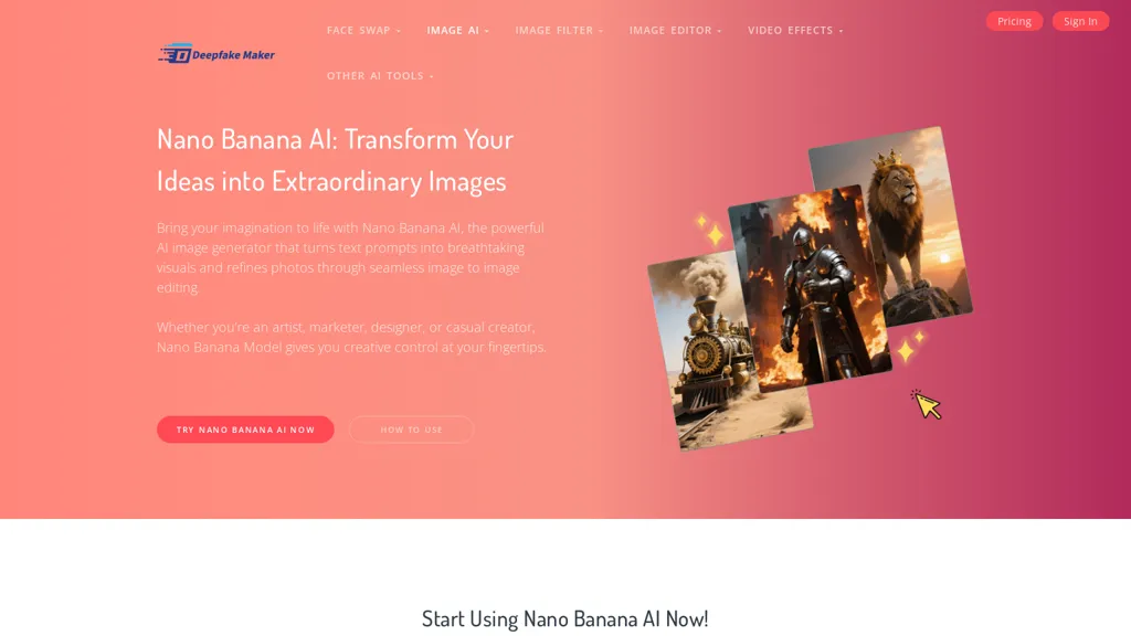 Deepfake Maker Nano Banana AI screenshot