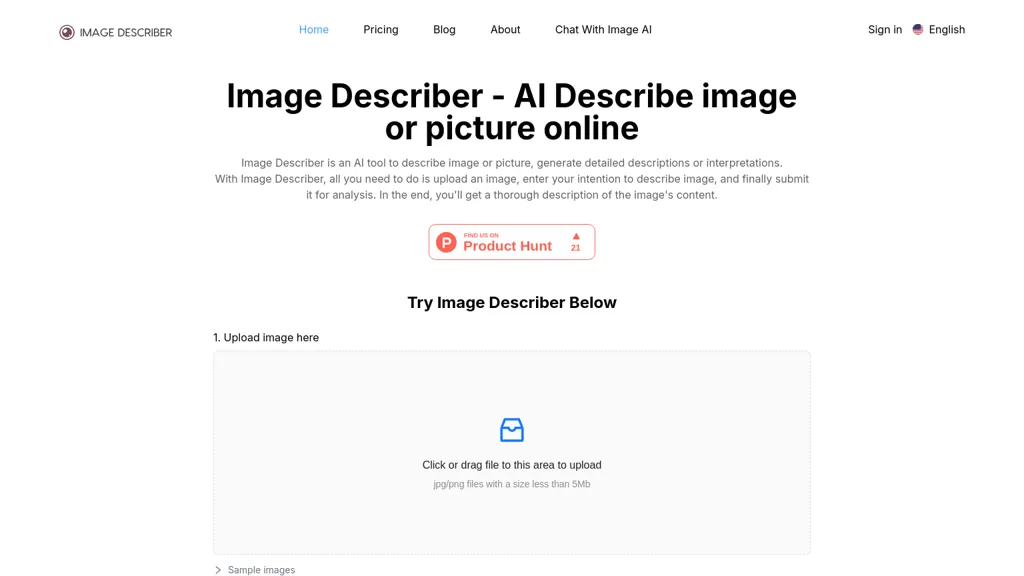 Image Describer screenshot