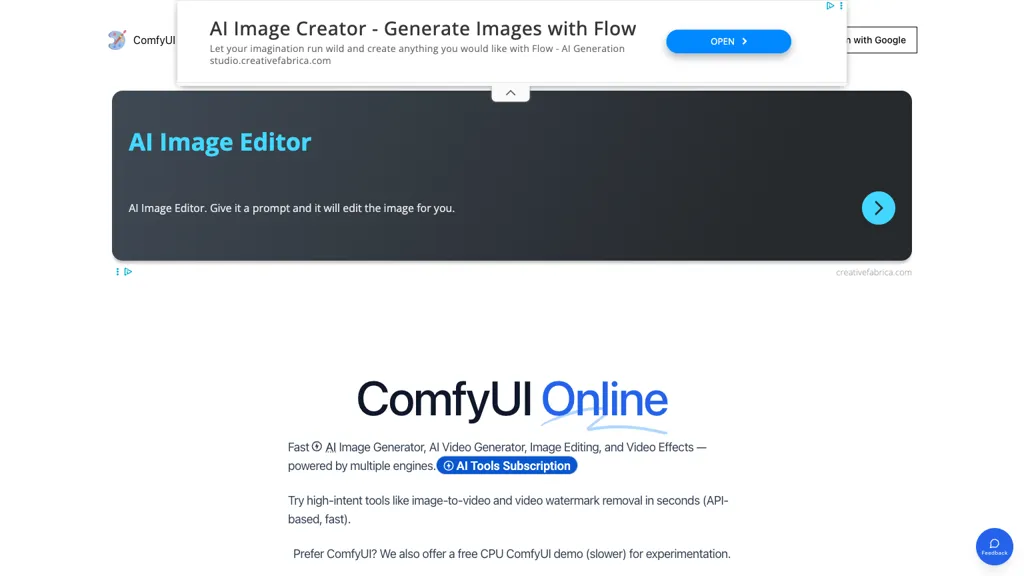 ComfyUI Web screenshot