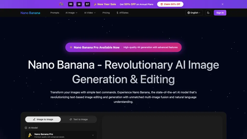 Nano Banana IMG screenshot