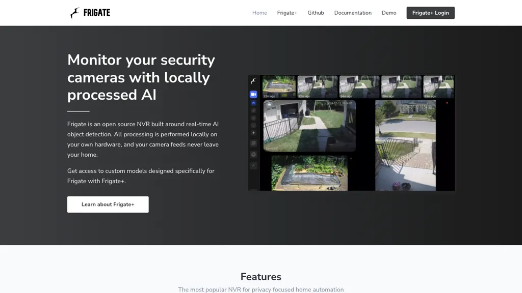 Frigate NVR screenshot