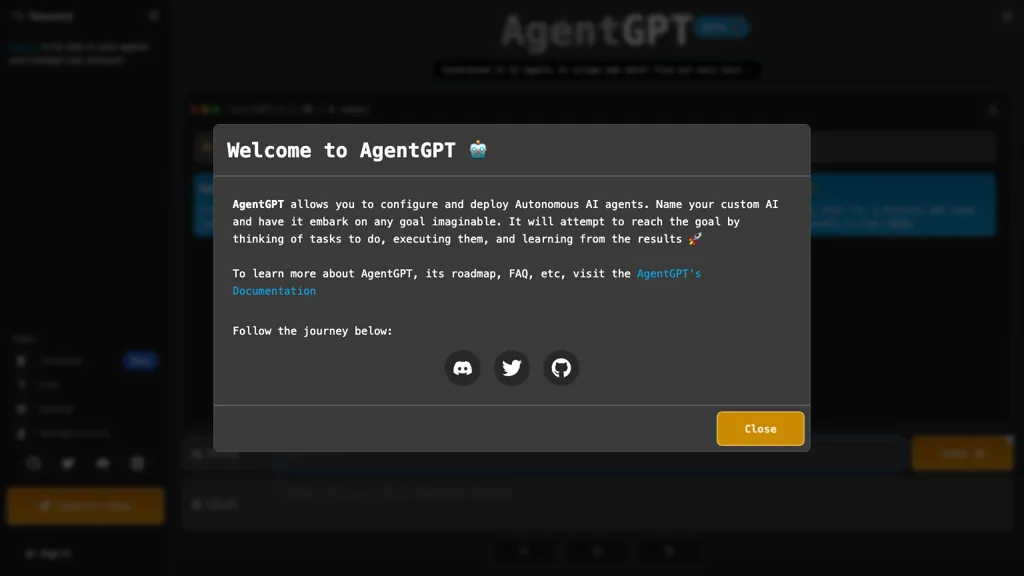 AgentGPT screenshot