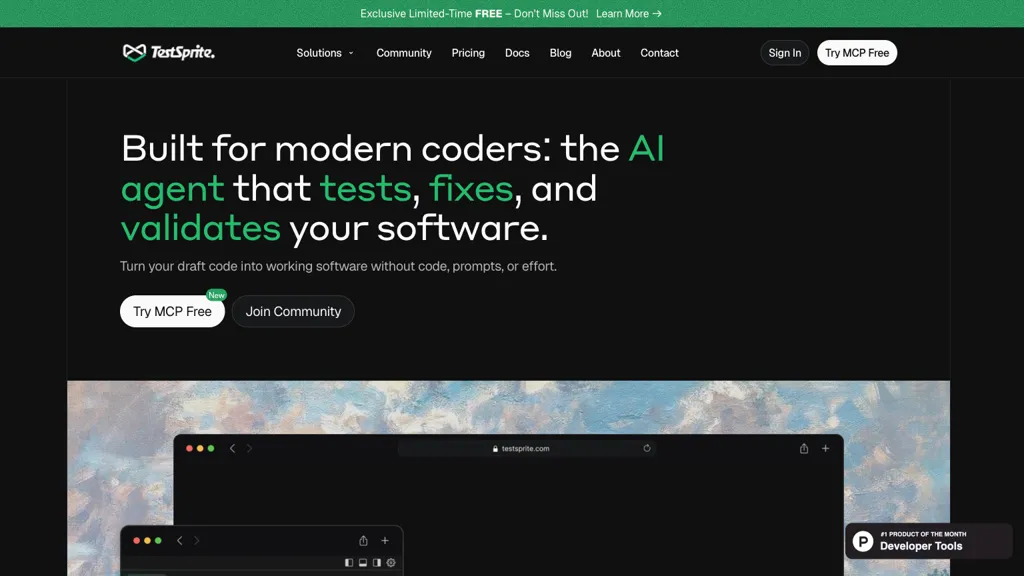 TestSprite screenshot