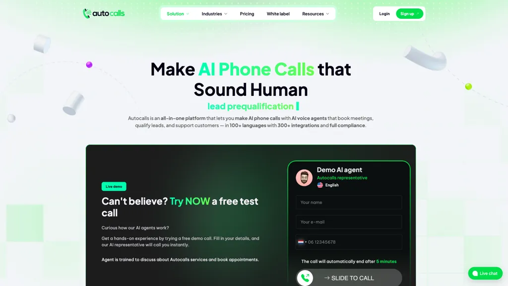 Autocalls.ai screenshot