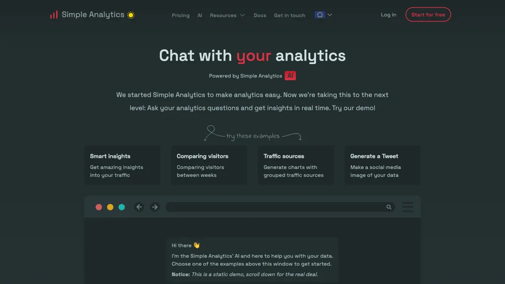 Simple Analytics AI screenshot