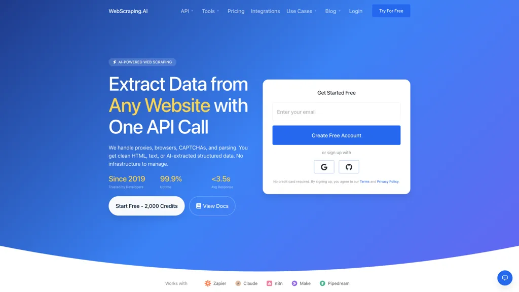 Webscraping.ai screenshot