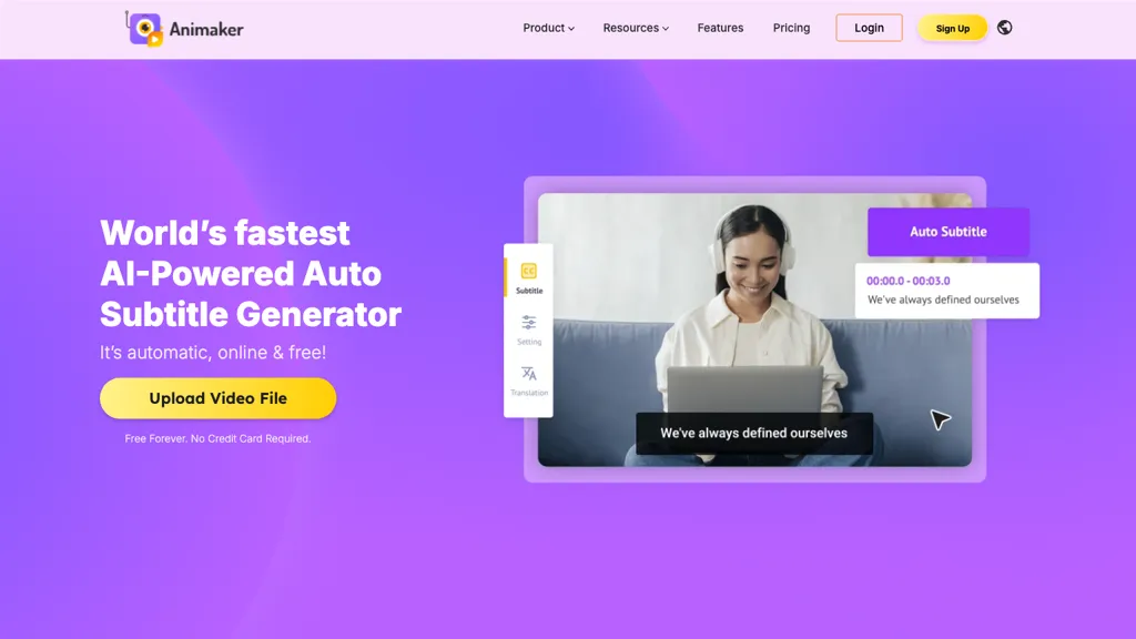 Animaker’s Subtitle Generator screenshot