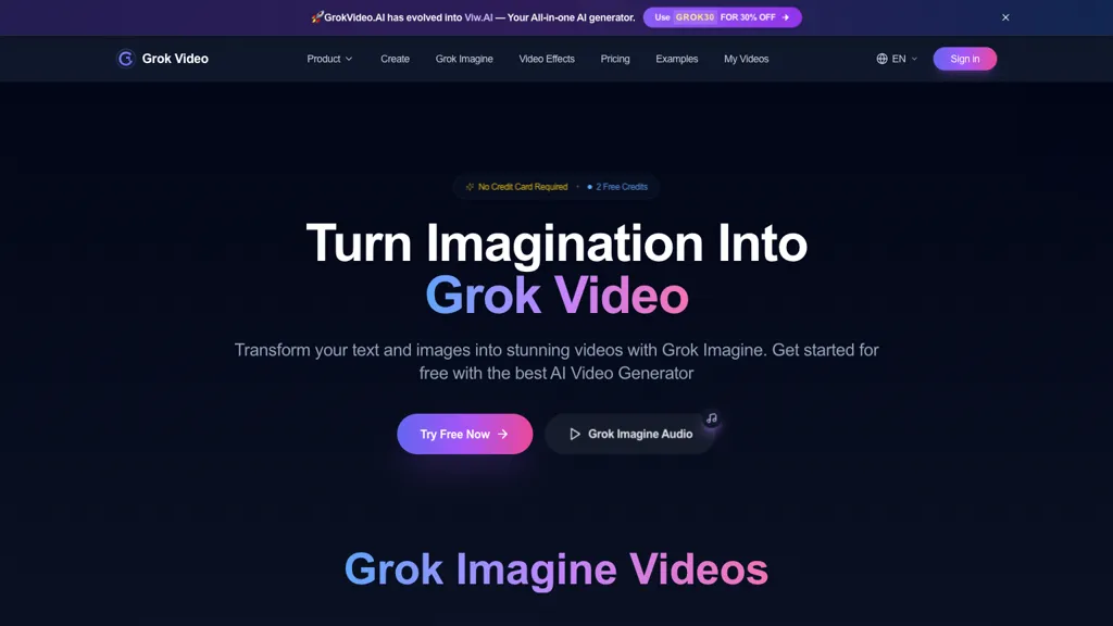 Grok Video AI screenshot