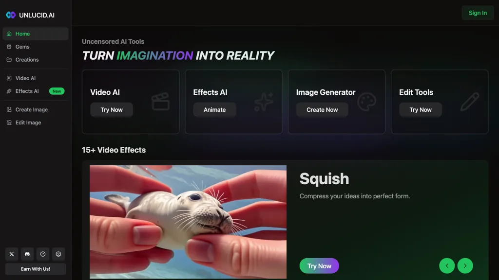 Unlucid AI screenshot