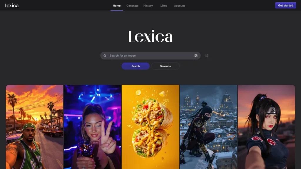Lexica screenshot
