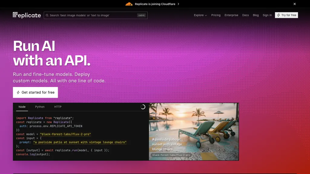 Replicate screenshot