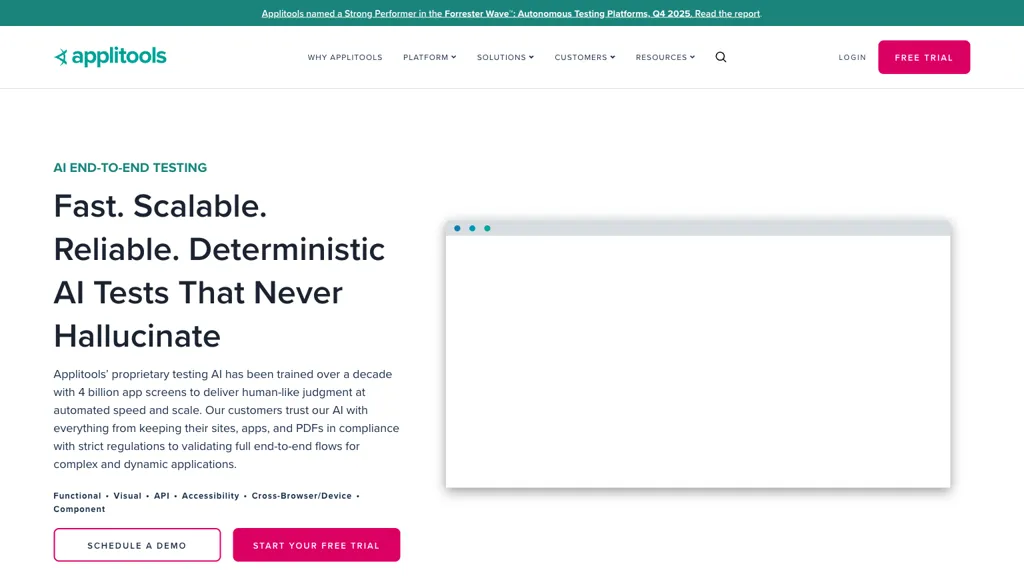 Applitools Eyes screenshot