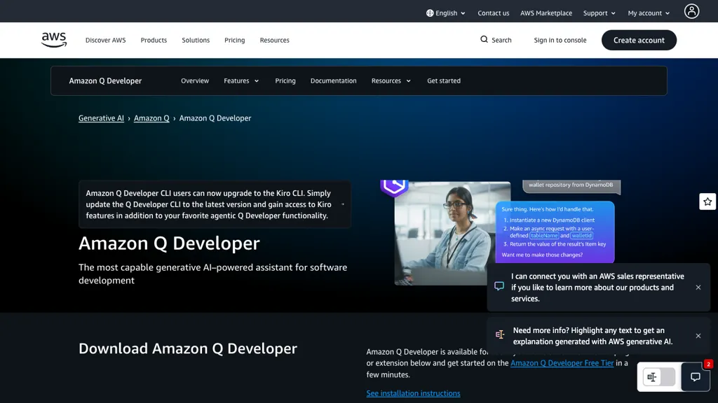Amazon CodeWhisperer screenshot