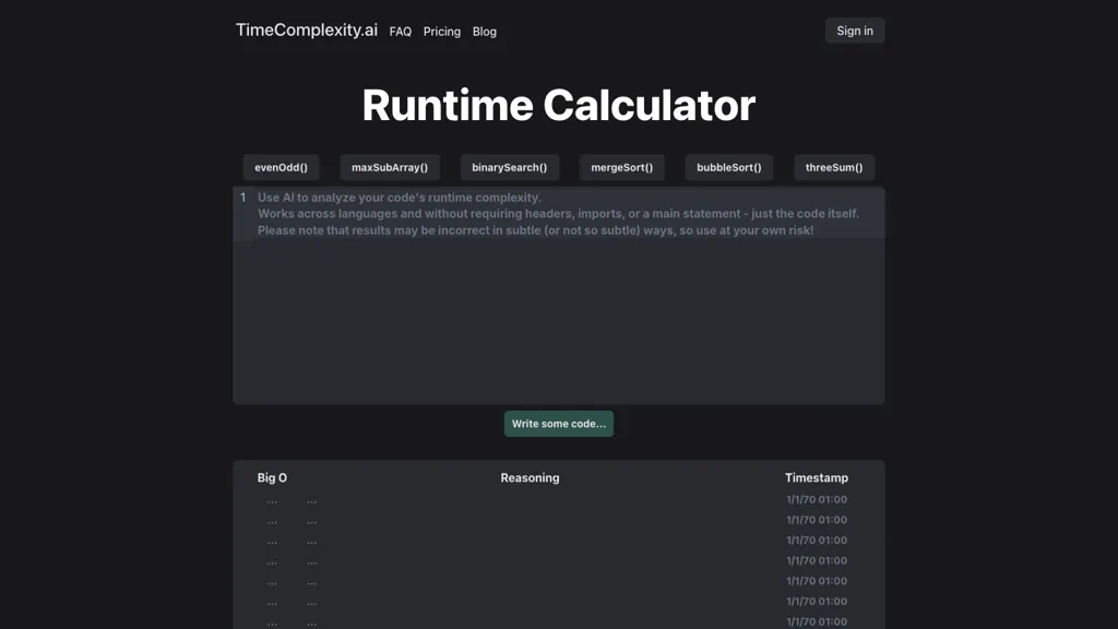 Timecomplexity screenshot