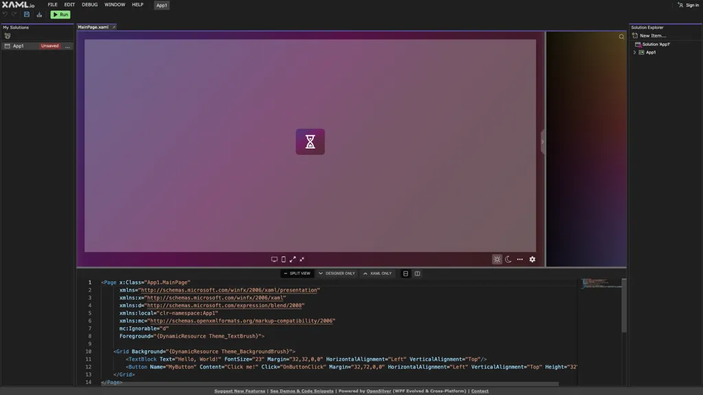 XAML.io screenshot