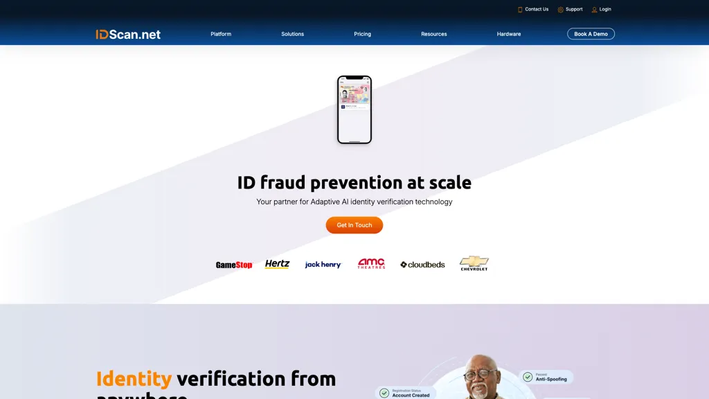 Idscan.net screenshot