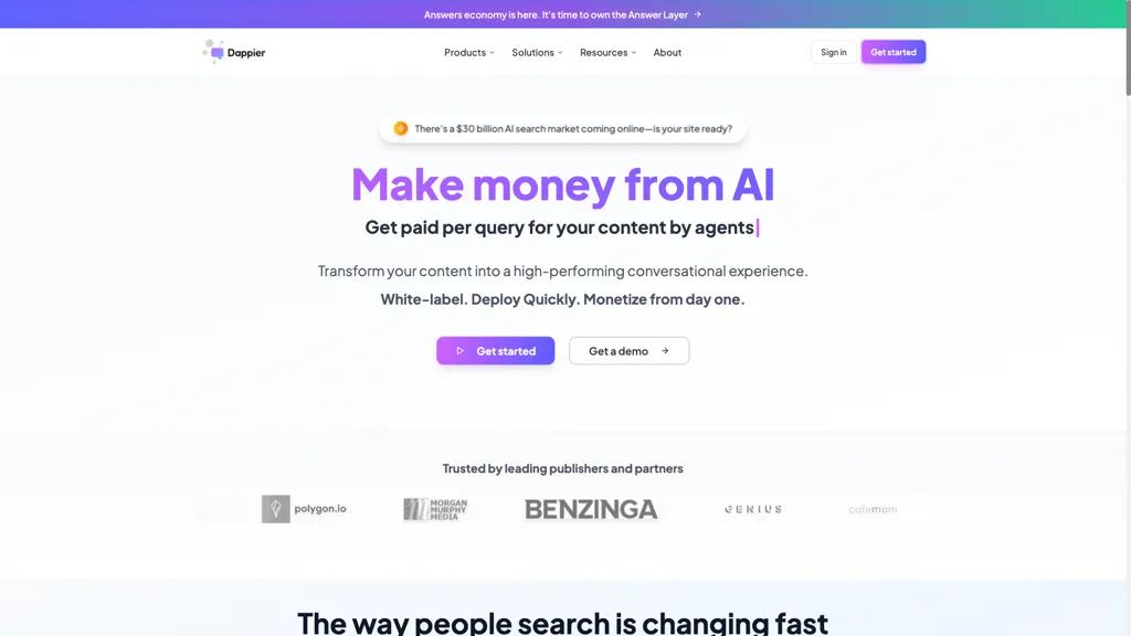 Dappier 2.0 screenshot