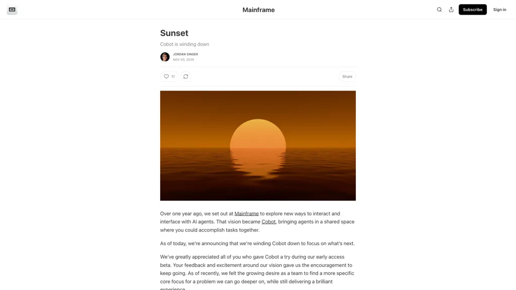 Cobot screenshot