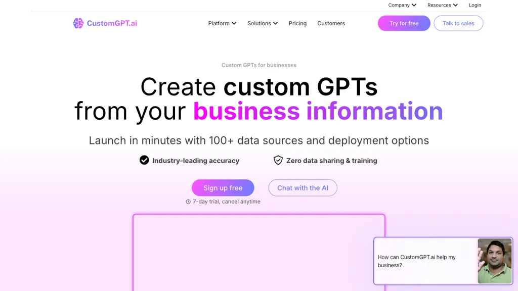 CustomGPT.AI screenshot