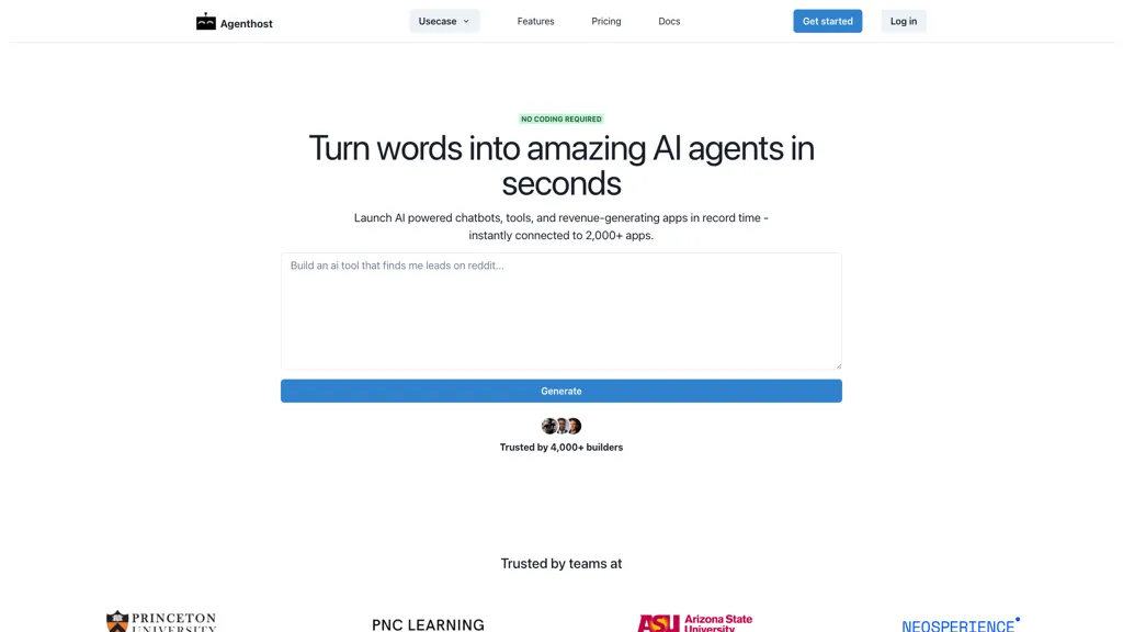 Agenthost.ai screenshot