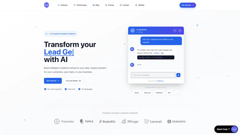 Owlbot.ai screenshot