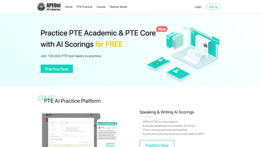 PTE APEUni screenshot