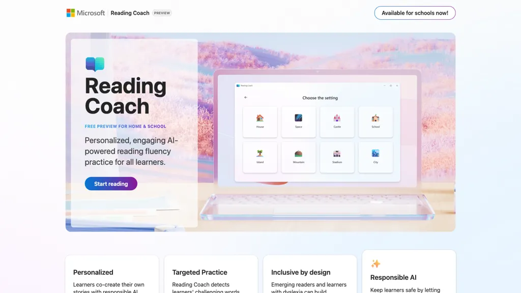 Microsoft Reading Coach screenshot