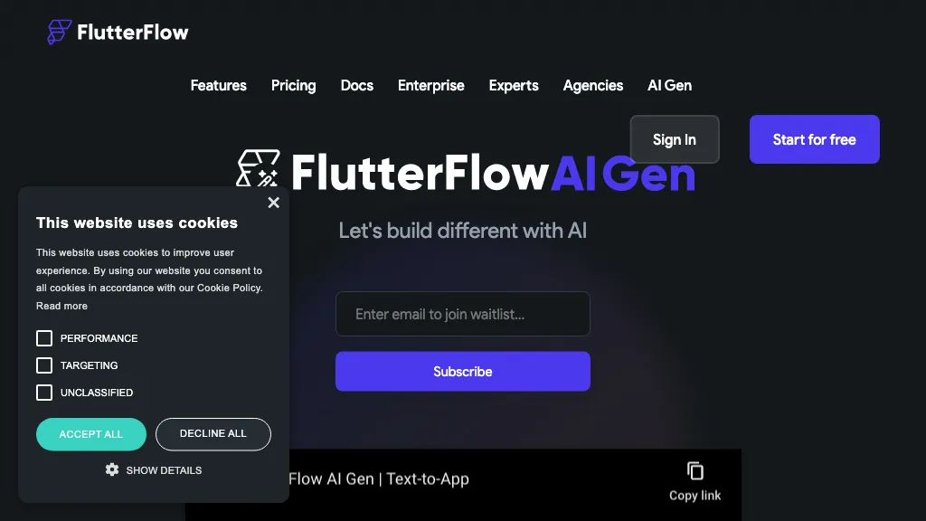 FlutterFlow AI Gen screenshot