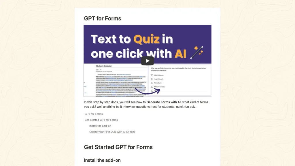 GPT for forms screenshot