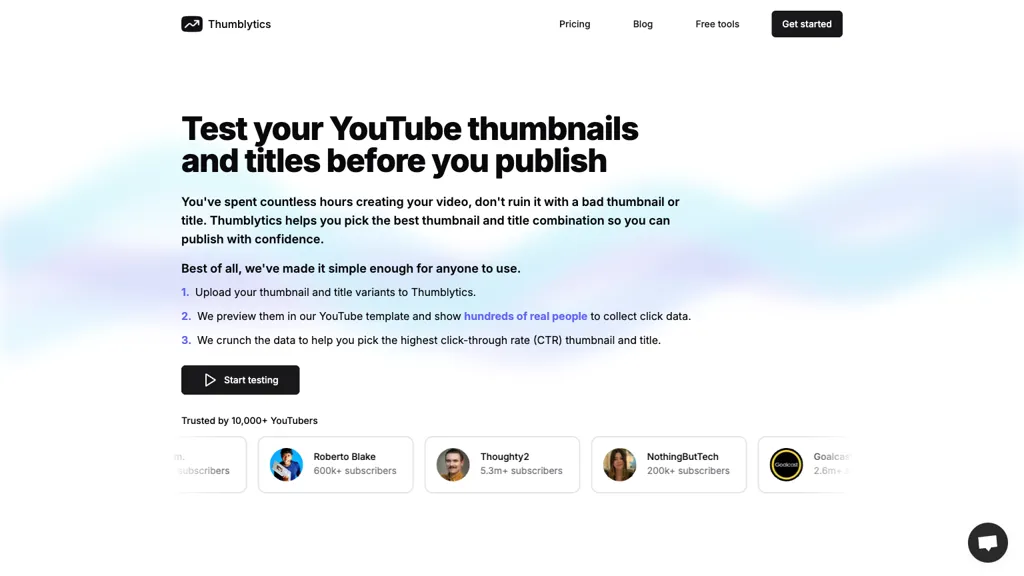 Thumblytics screenshot