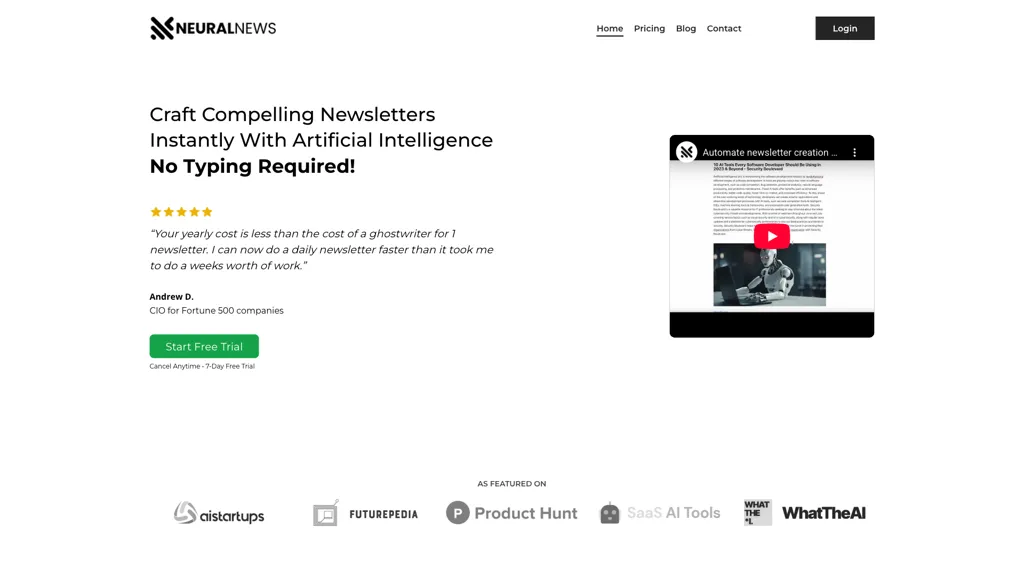 Neural Newsletters screenshot