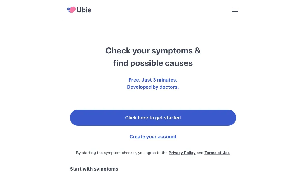 Ubie AI Symptom Checker screenshot