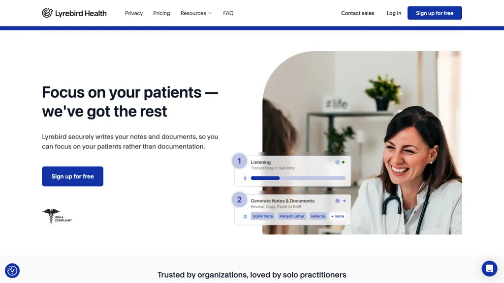 Lyrebird health screenshot