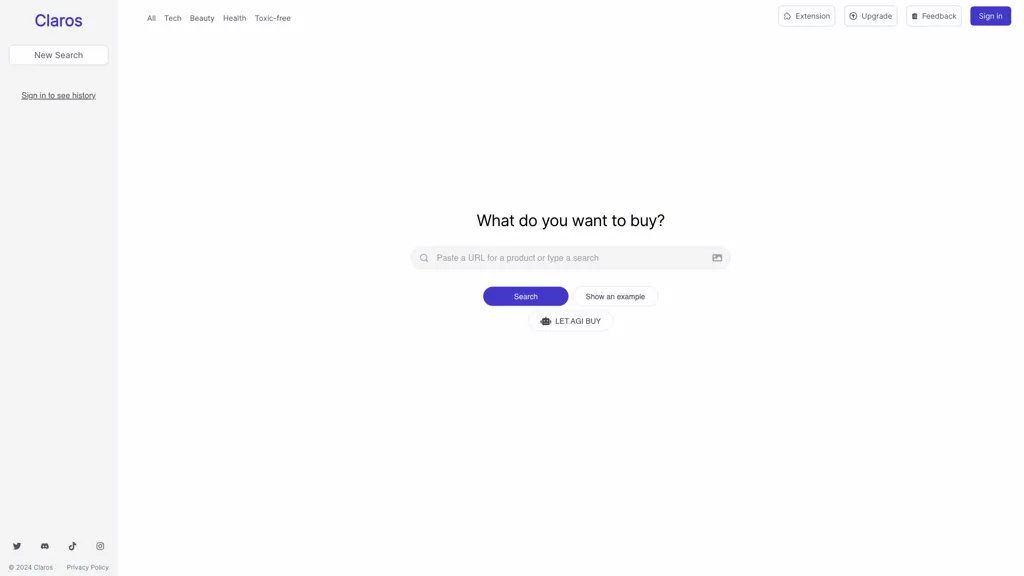 ProductBot screenshot