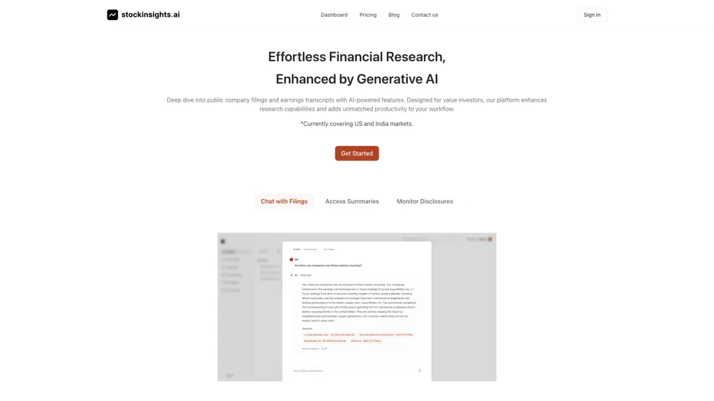 StockInsights AI screenshot