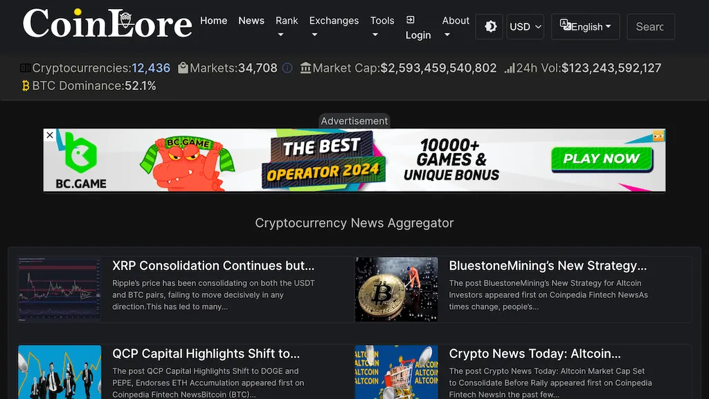 CoinLore screenshot