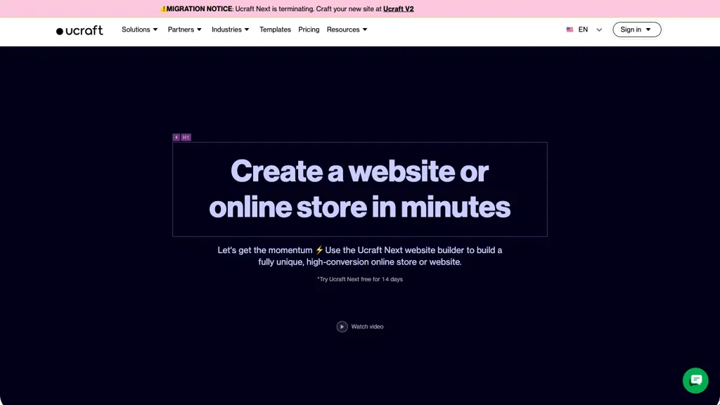 Ucraft Next screenshot