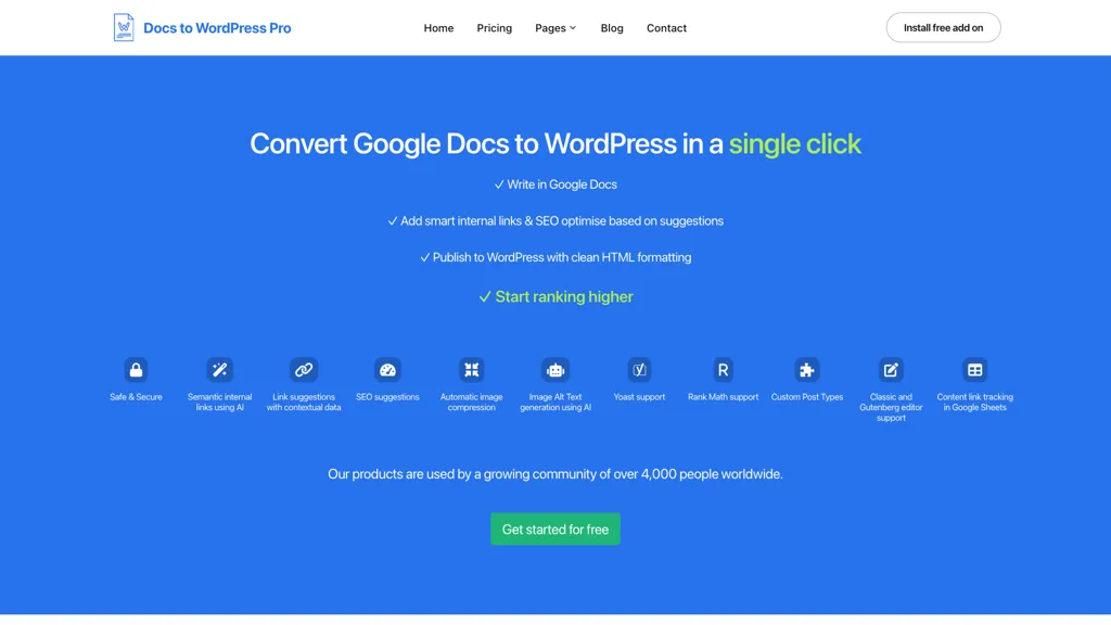 Docs to WP Pro screenshot