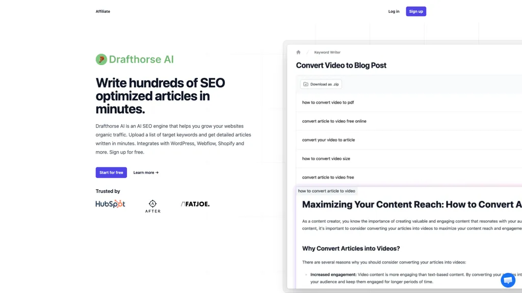 Drafthorse AI screenshot