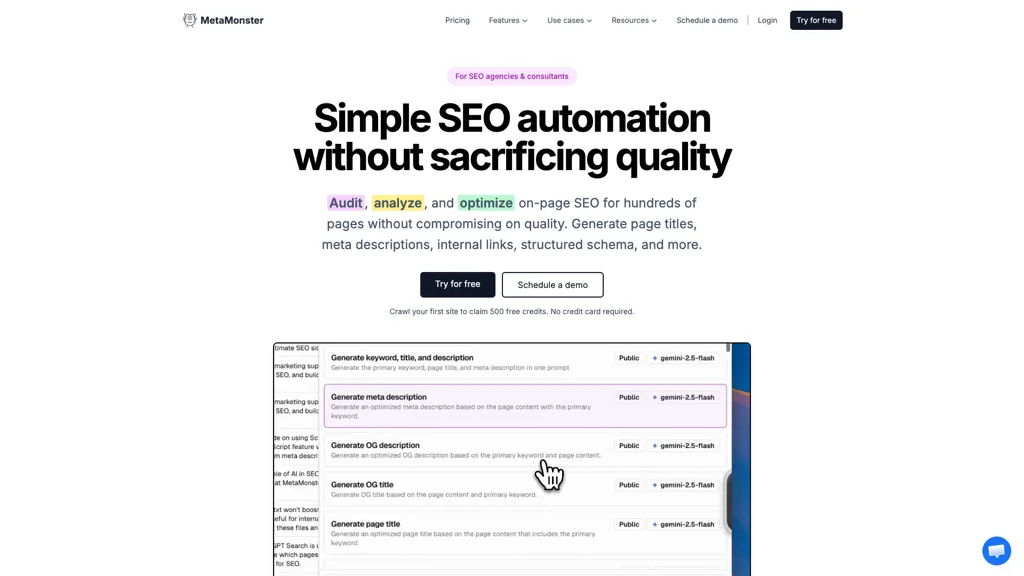 MetaMonster SEO Crawler screenshot